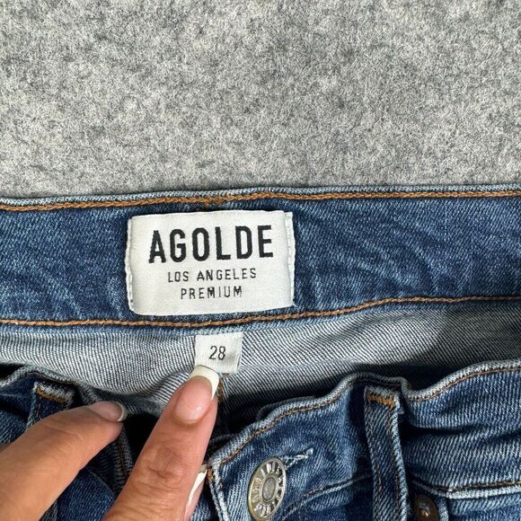 AGOLDE Sophie Distressed High Rise Skinny Crop Jeans A018-843 Size 28 - Picture 7 of 12